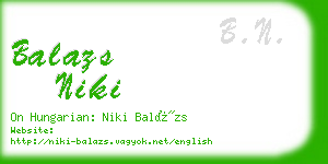 balazs niki business card